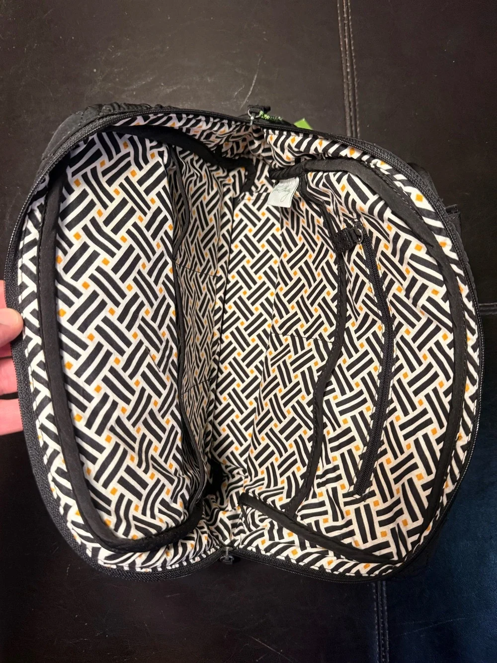 Vera Bradley Black Quilted Messenger Bag